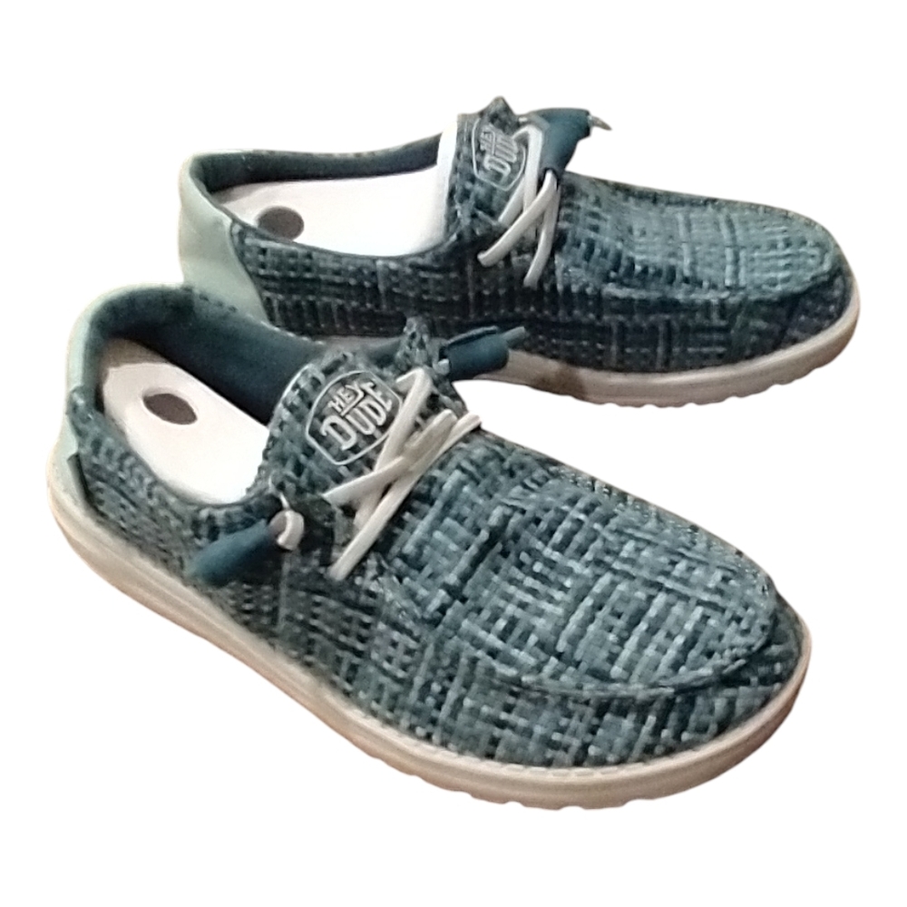 Hey Dude Women's Slip-On Knit Sneakers in Teal Green - Picture 2 of 7